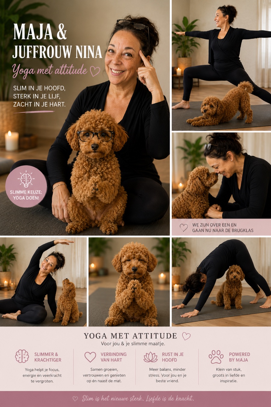 Maja en Juffrouw Nina yoga poster