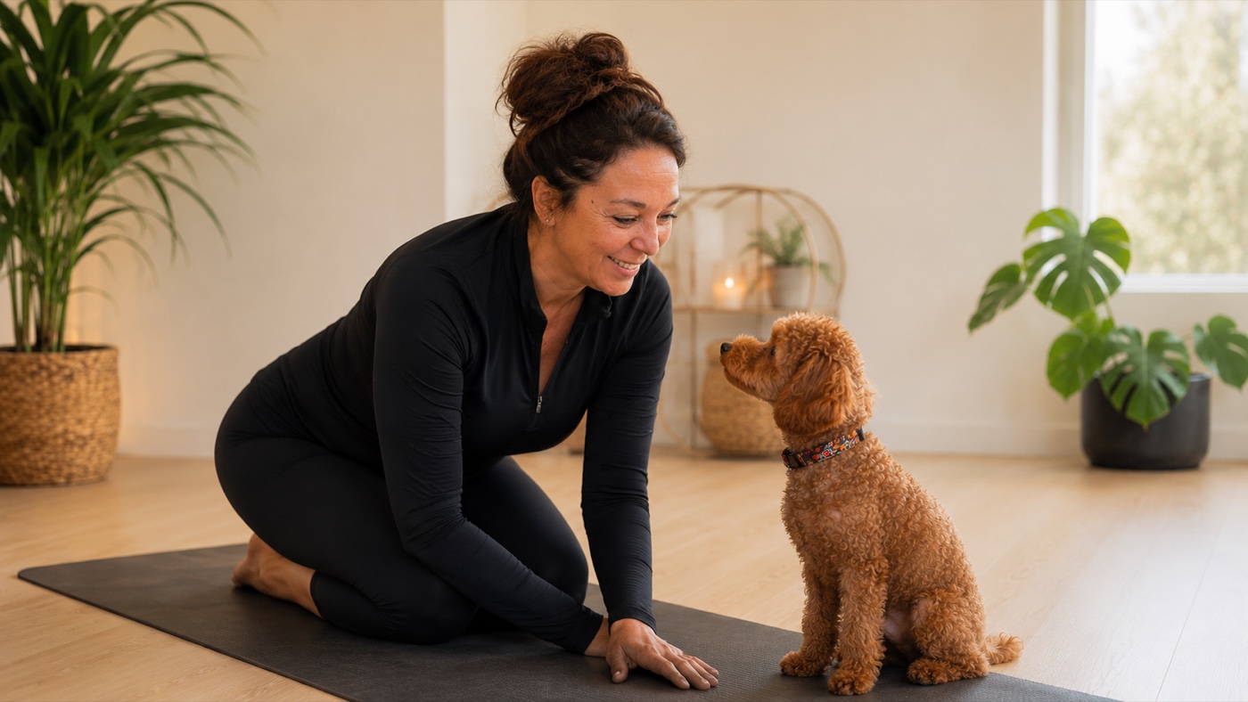 Maja en Nina oefenen samen yoga